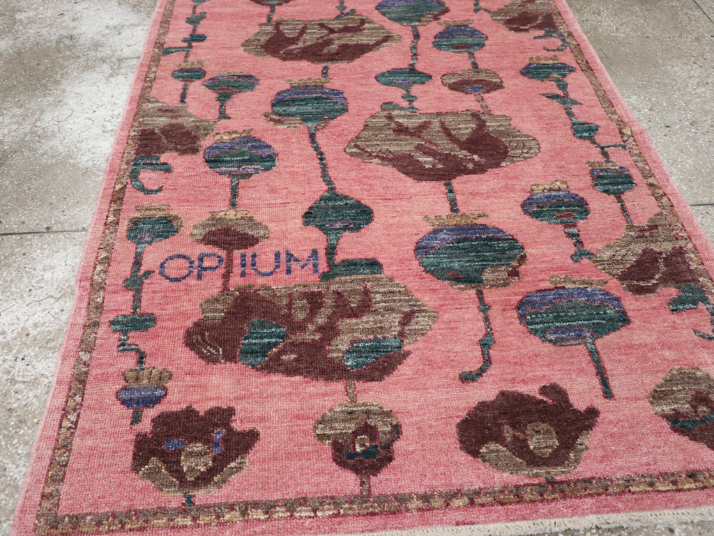 Modern Turkish Pictorial Throw Rug, No.32340 - Galerie Shabab