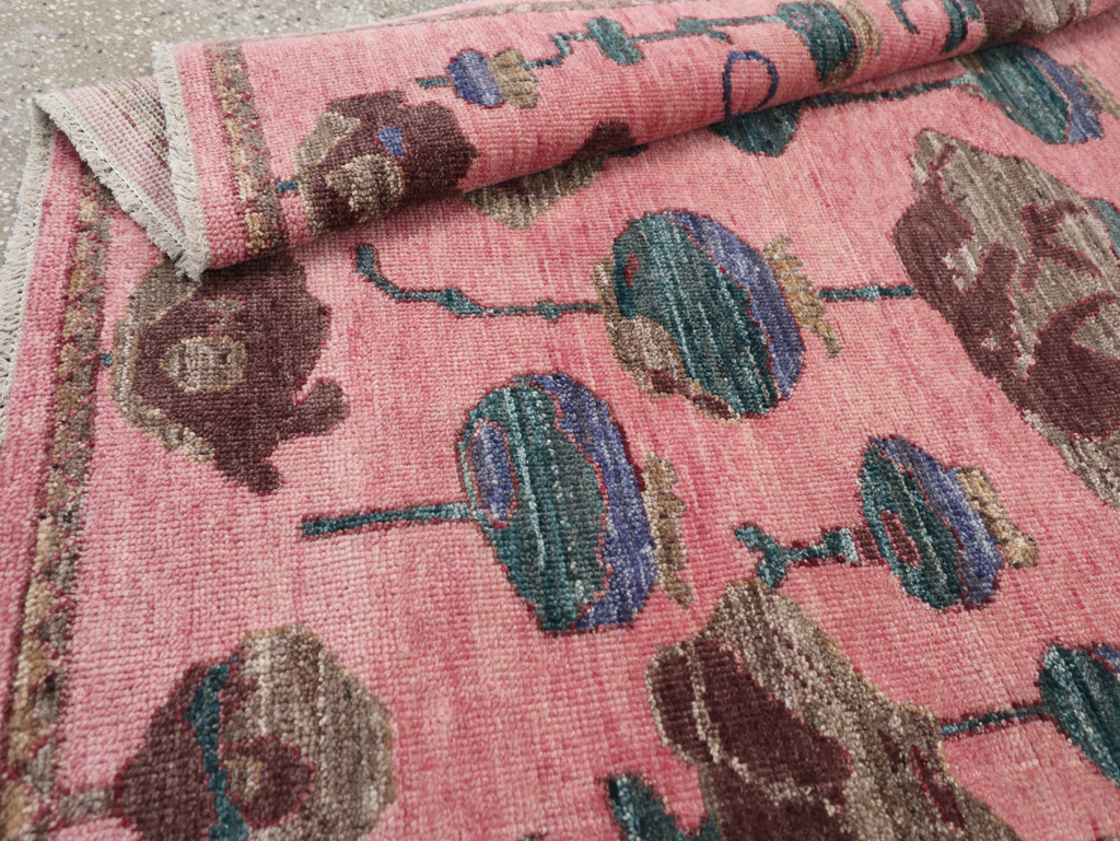 Modern Turkish Pictorial Throw Rug, No.32340 - Galerie Shabab