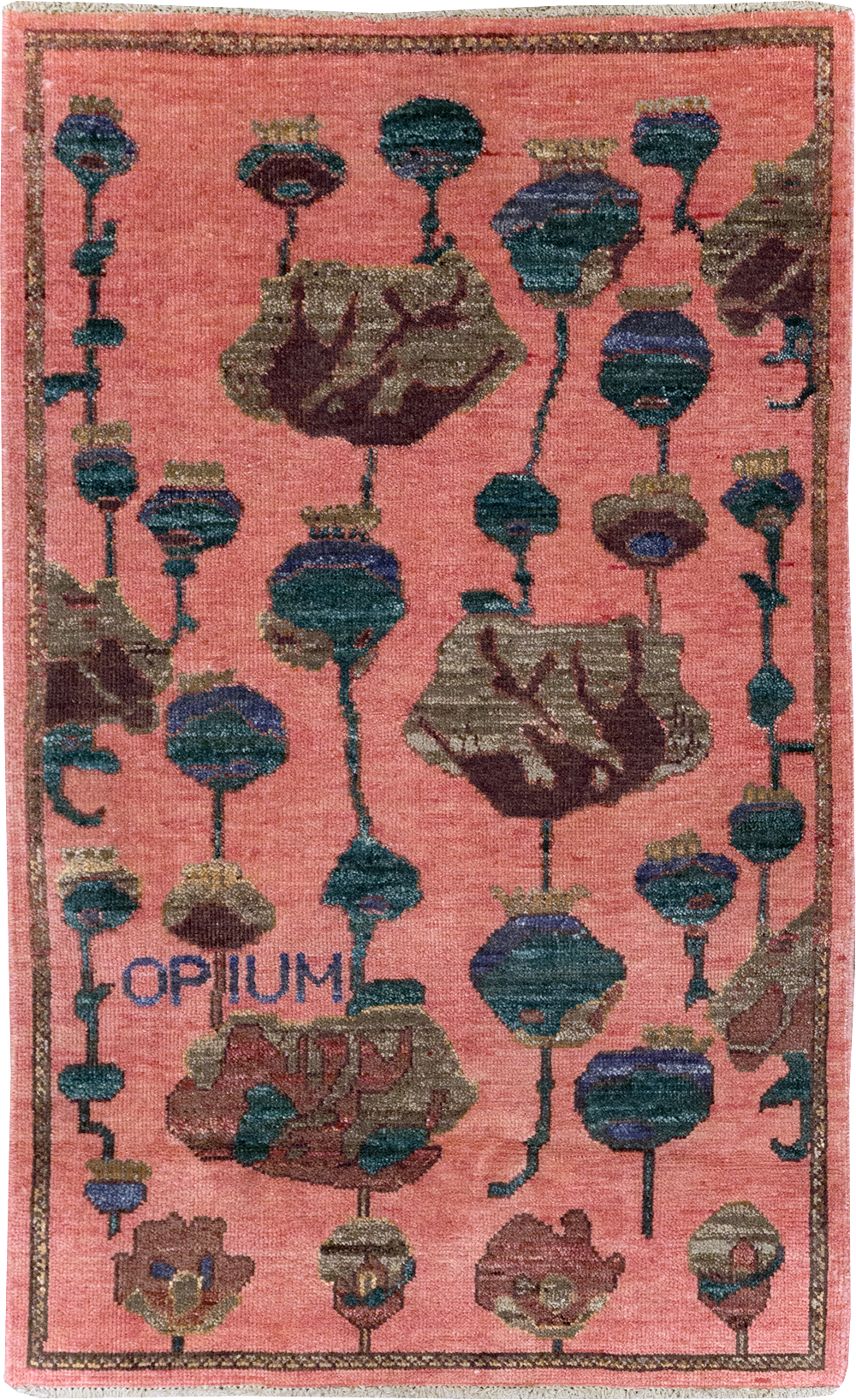 Modern Turkish Pictorial Throw Rug, No.32341 - Galerie Shabab