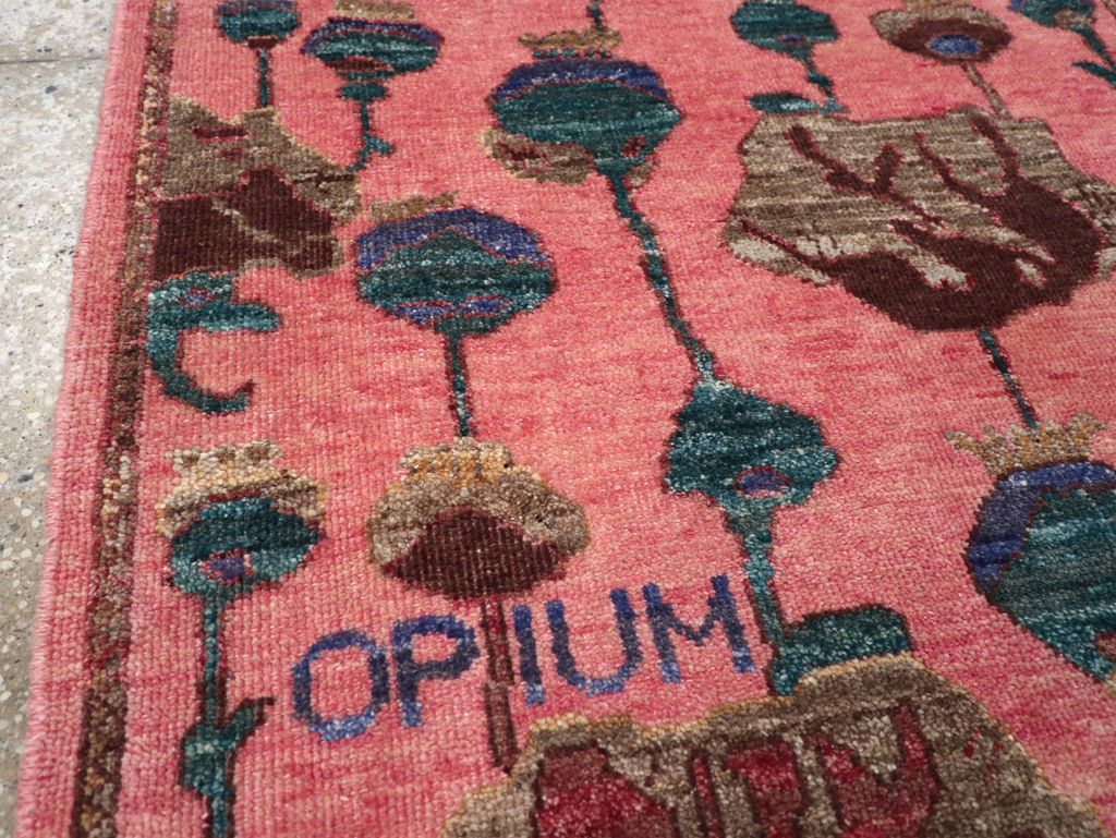 Modern Turkish Pictorial Throw Rug, No.32341 - Galerie Shabab