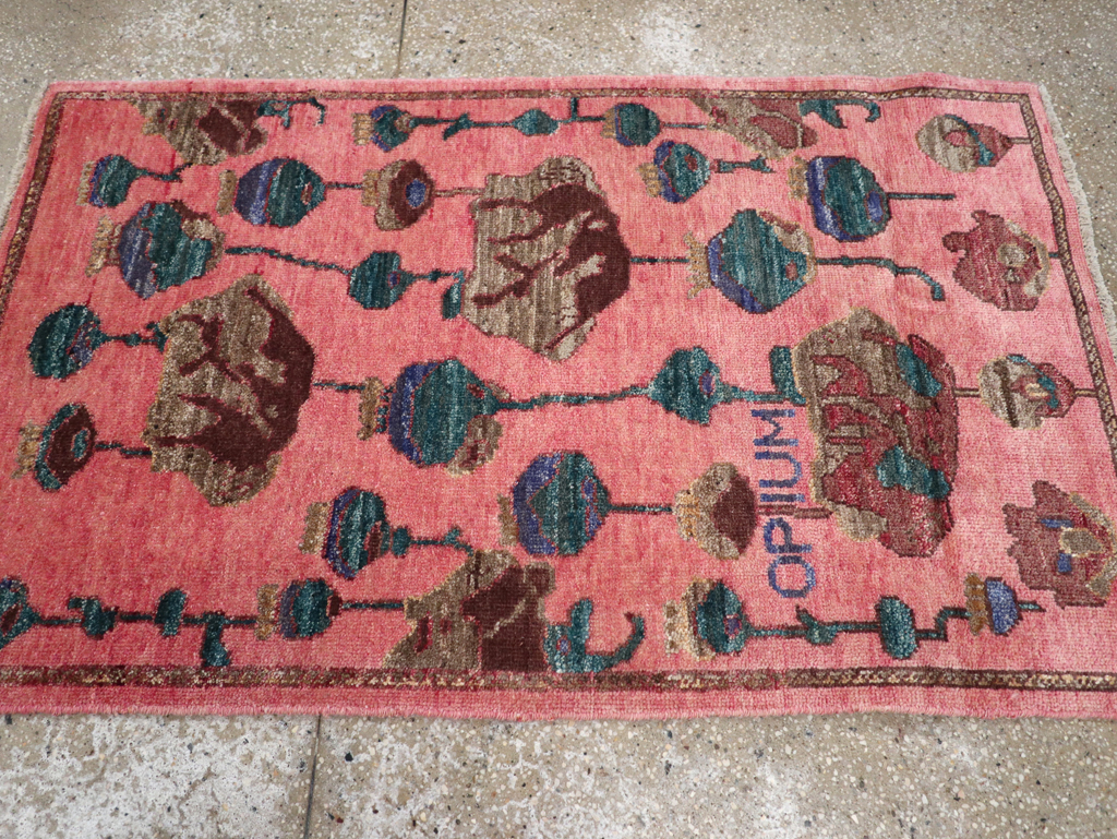 Modern Turkish Pictorial Throw Rug, No.32341 - Galerie Shabab