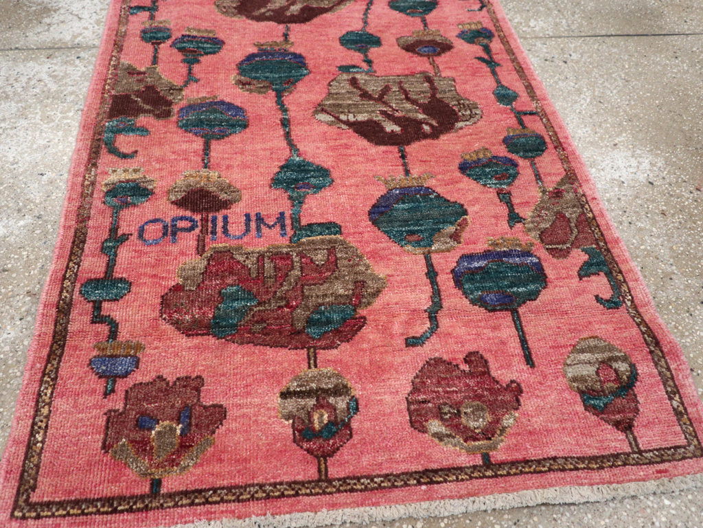 Modern Turkish Pictorial Throw Rug, No.32341 - Galerie Shabab