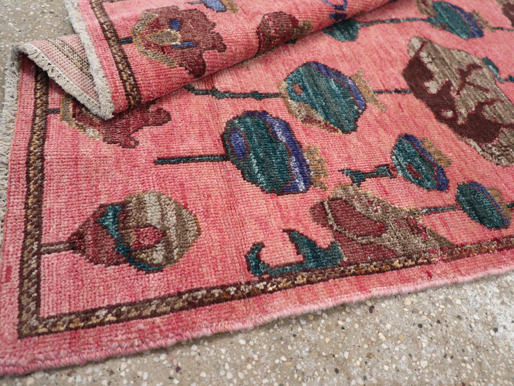 Modern Turkish Pictorial Throw Rug, No.32341 - Galerie Shabab