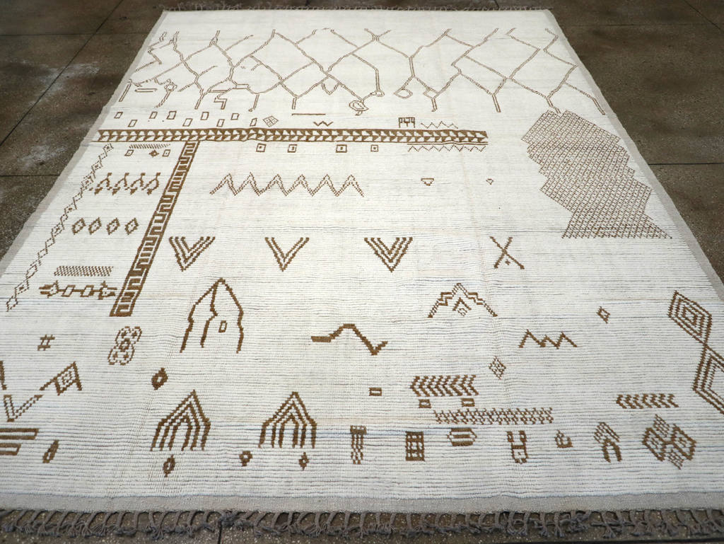 Modern Moroccan Tribal Room Size Carpet, No.32355 - Galerie Shabab