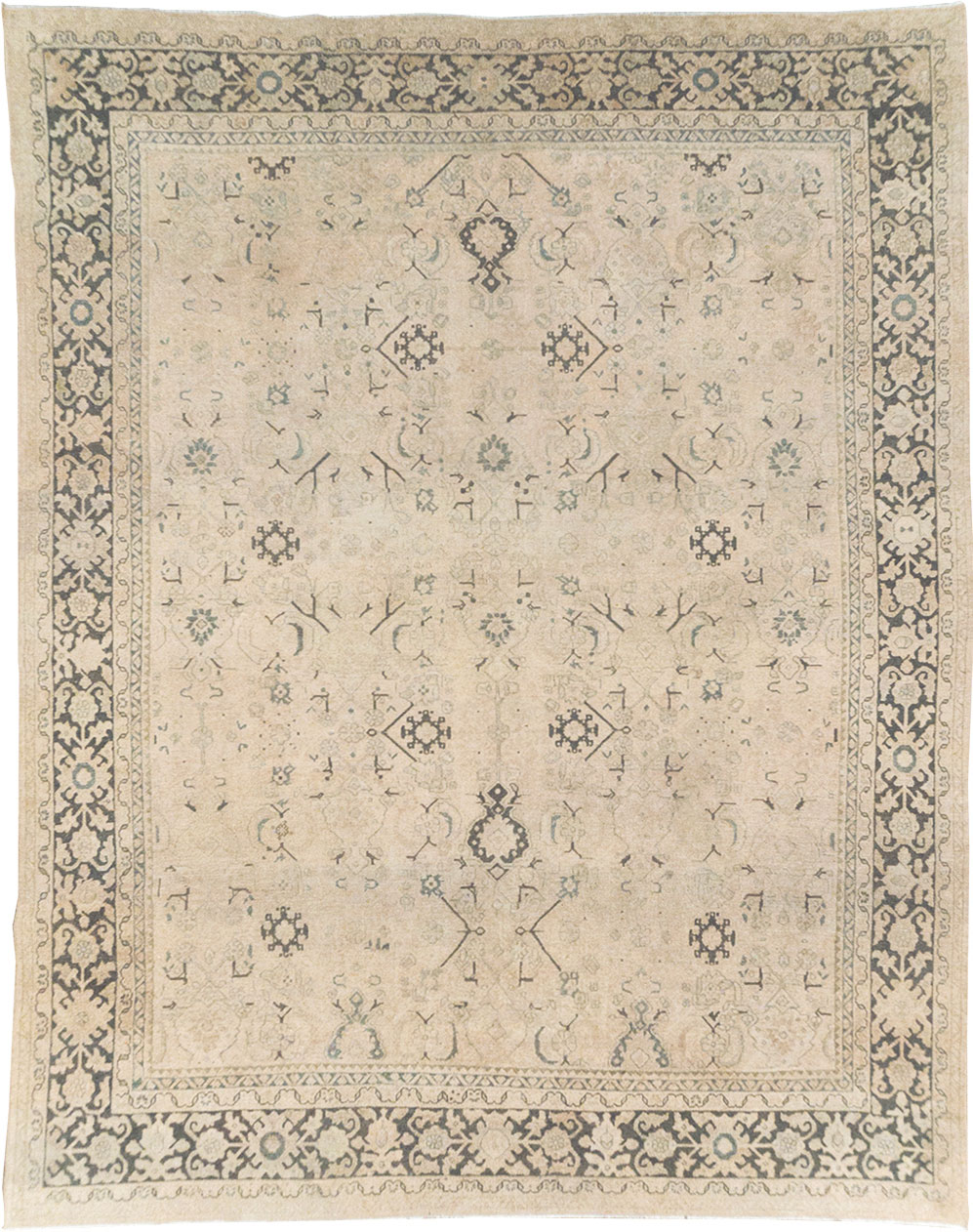 Vintage Persian Mahal Room Size Carpet, No.32366 - Galerie Shabab