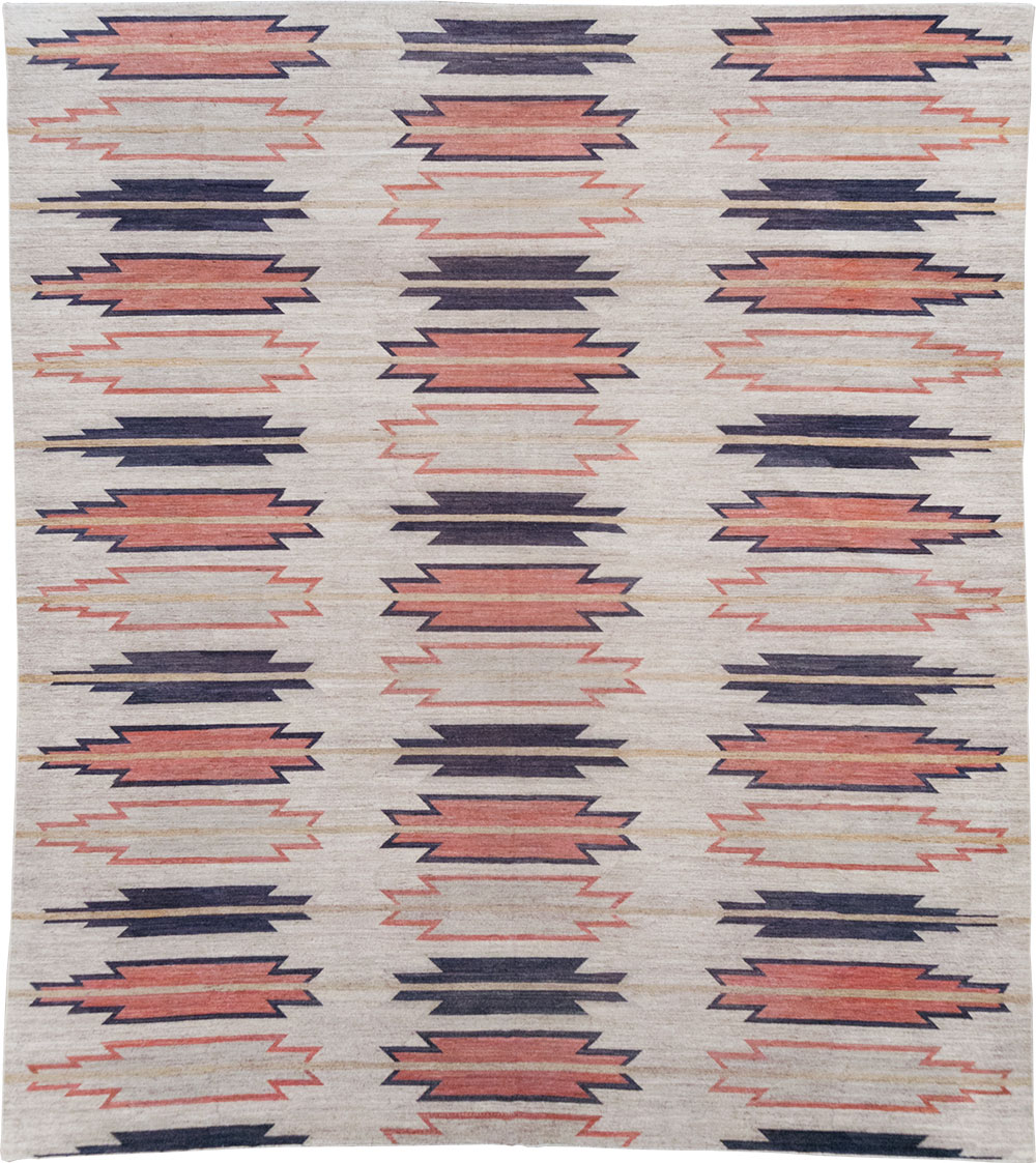 Navajo Inspired Modern East Turkestan Khotan Room Size Carpet, No.32374 - Galerie Shabab