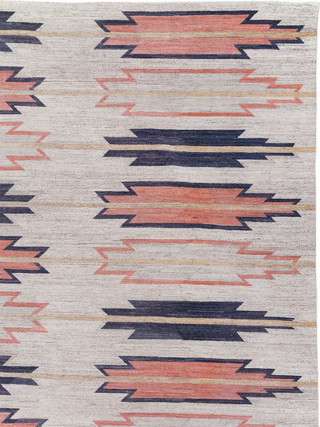 Navajo Inspired Modern East Turkestan Khotan Room Size Carpet, No.32374 - Galerie Shabab