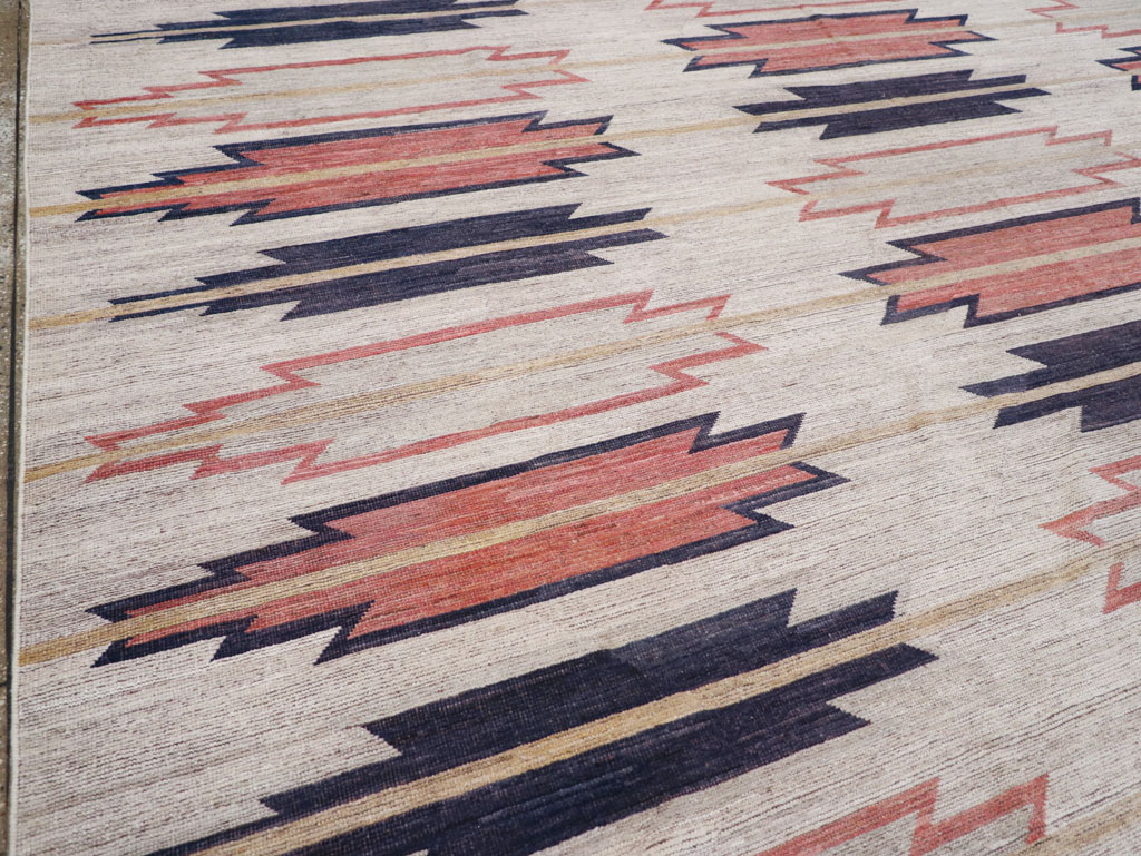 Navajo Inspired Modern East Turkestan Khotan Room Size Carpet, No.32374 - Galerie Shabab