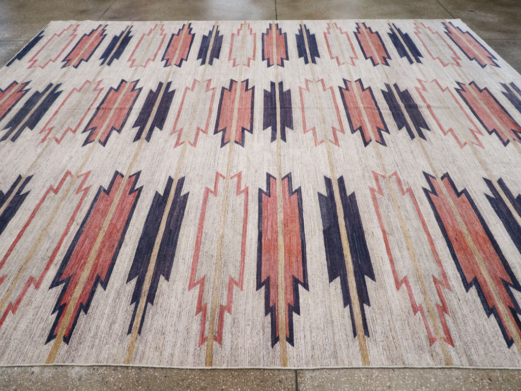 Navajo Inspired Modern East Turkestan Khotan Room Size Carpet, No.32374 - Galerie Shabab