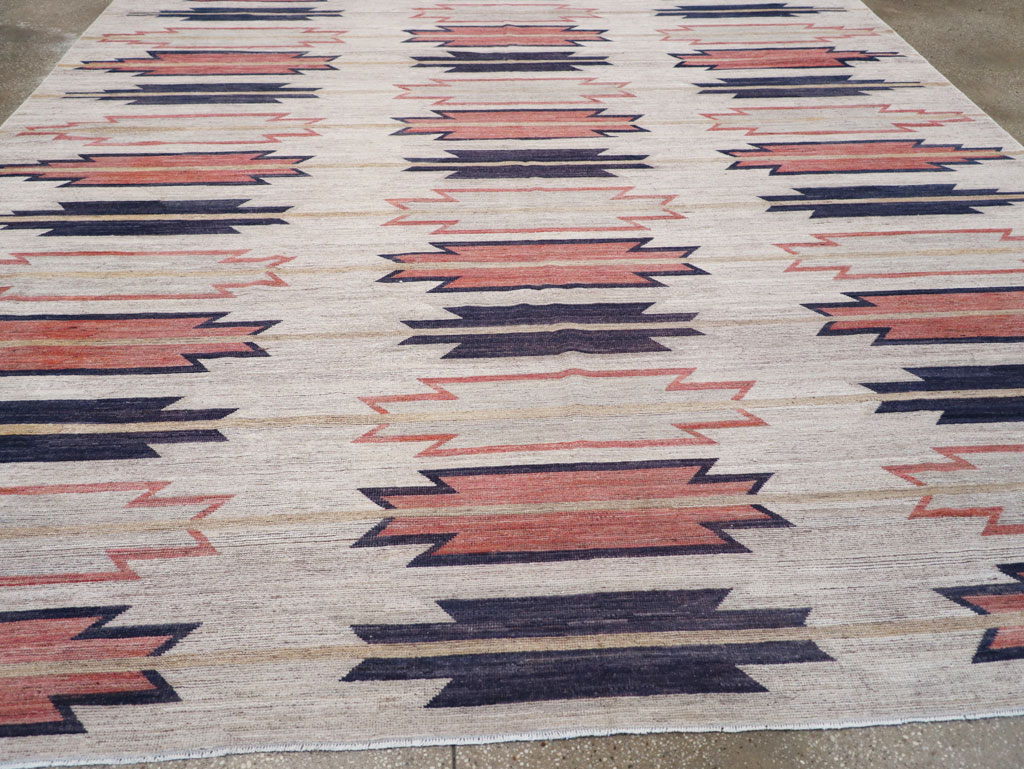 Navajo Inspired Modern East Turkestan Khotan Room Size Carpet, No.32374 - Galerie Shabab