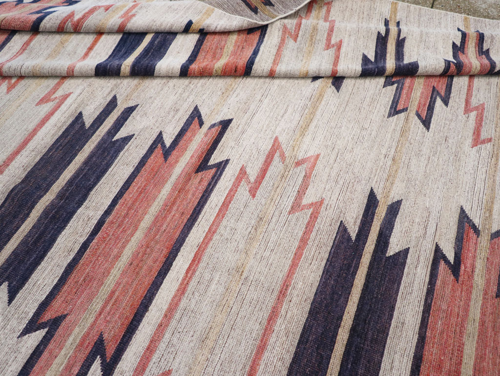 Navajo Inspired Modern East Turkestan Khotan Room Size Carpet, No.32374 - Galerie Shabab