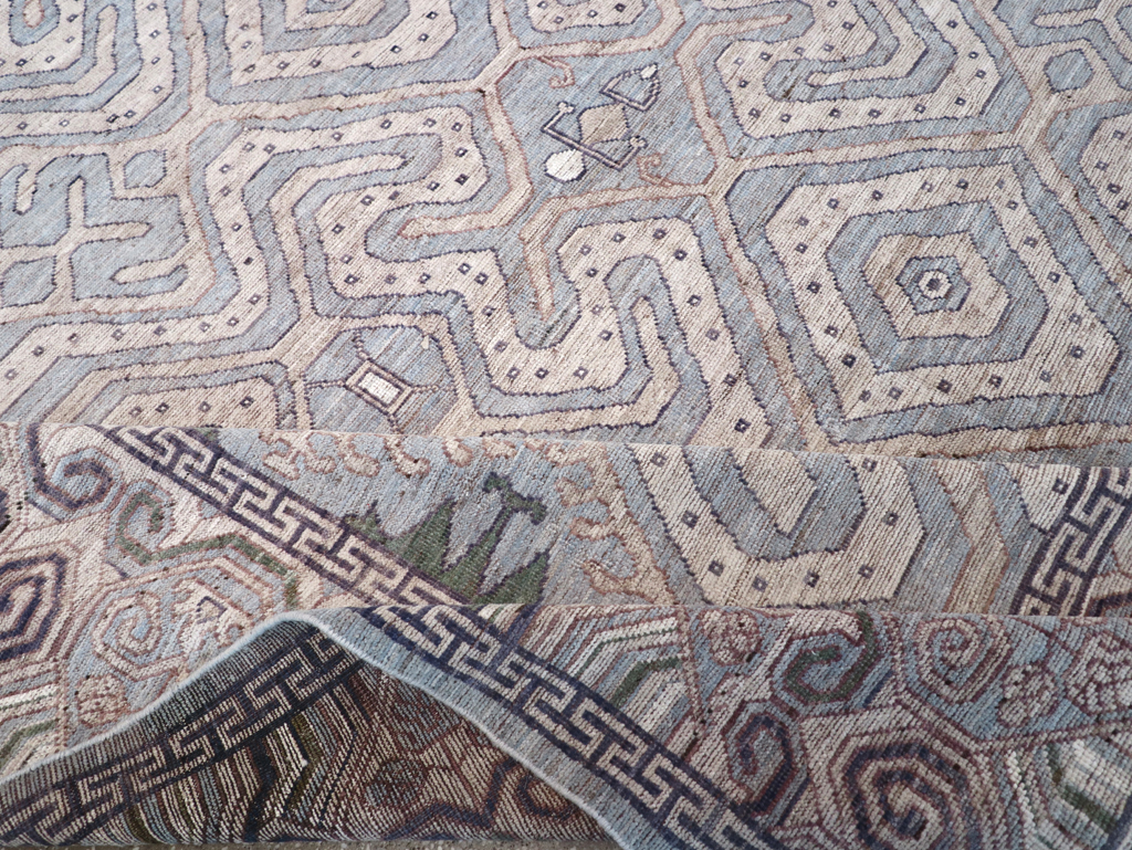 Modern East Turkestan Khotan Room Size Carpet, No.32375 - Galerie Shabab