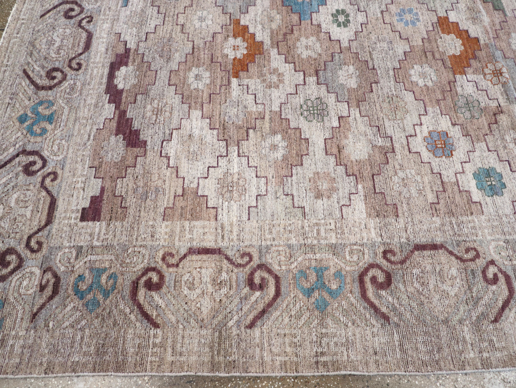 Modern East Turkestan Khotan Room Size Carpet, No.32376 - Galerie Shabab