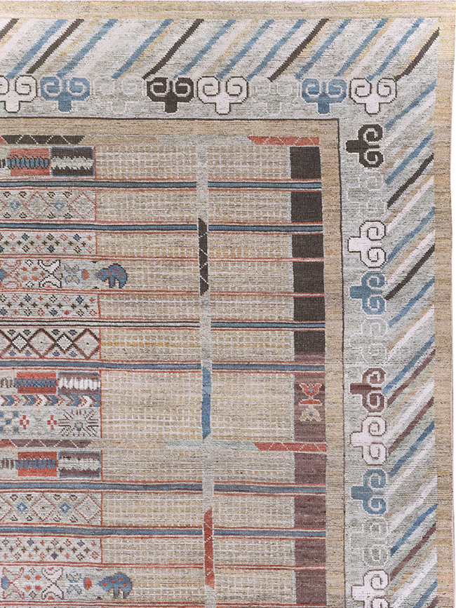 Modern East Turkestan Khotan Room Size Carpet, No.32378 - Galerie Shabab