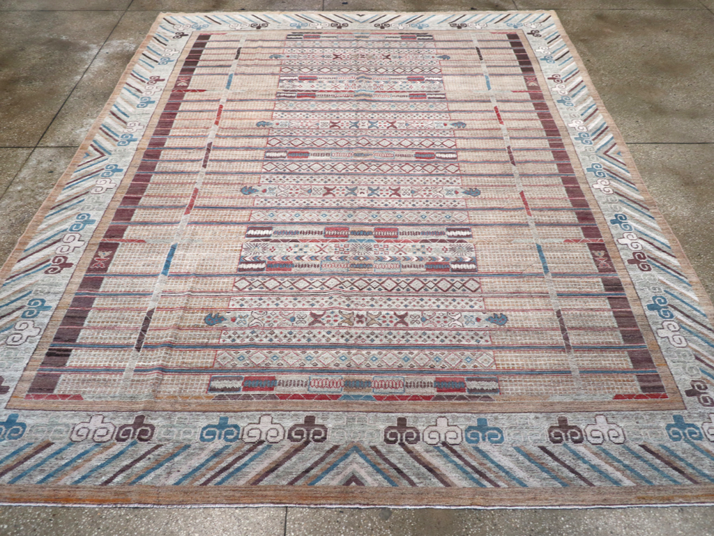 Modern East Turkestan Khotan Room Size Carpet, No.32378 - Galerie Shabab