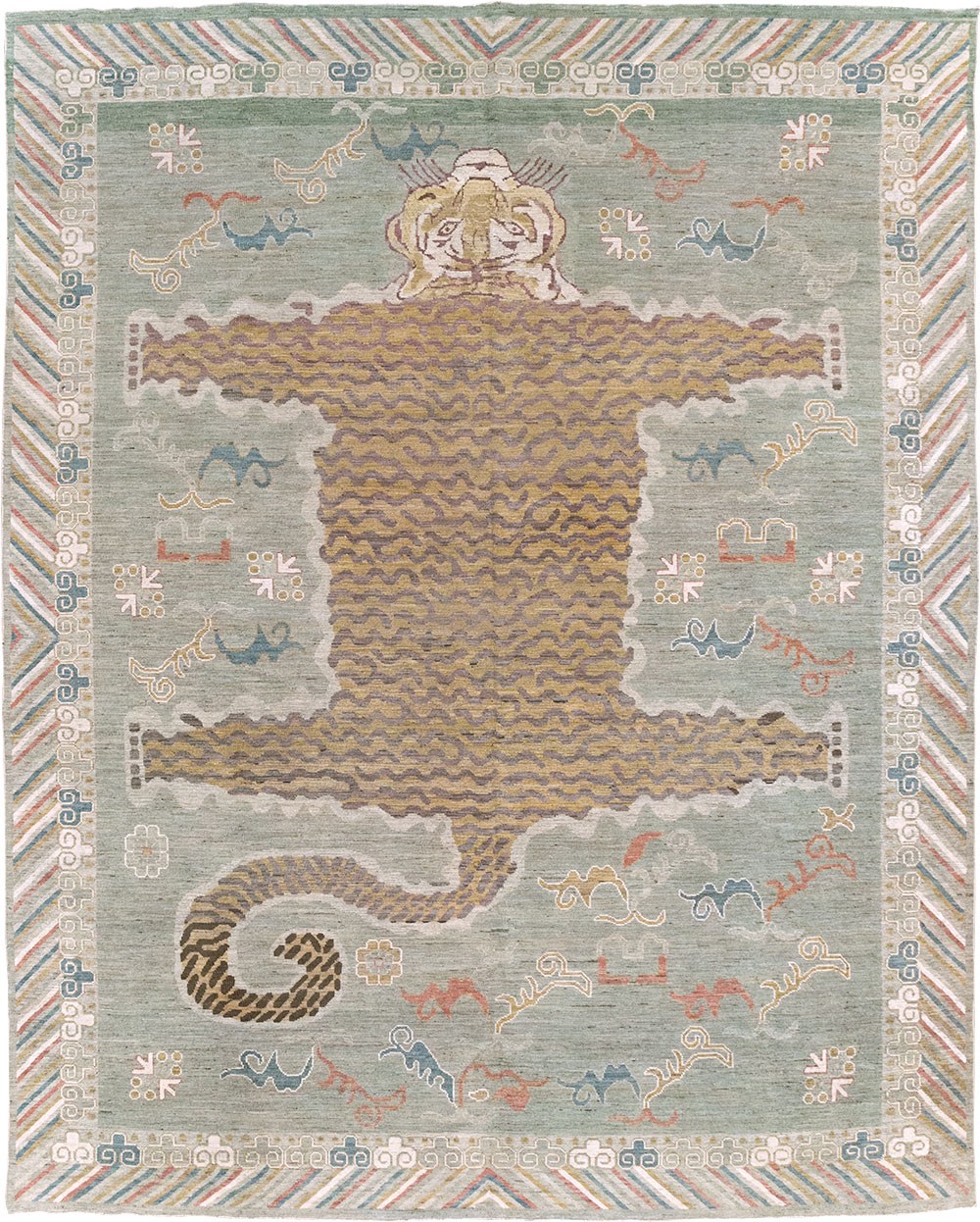 Modern East Turkestan Khotan Pictorial Room Size Carpet, No.32379 - Galerie Shabab