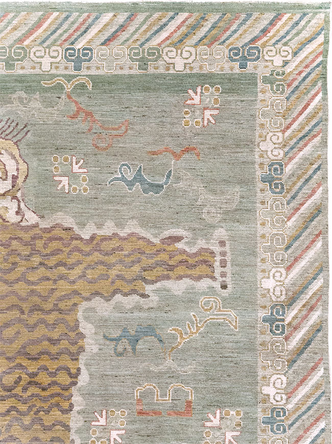 Modern East Turkestan Khotan Pictorial Room Size Carpet, No.32379 - Galerie Shabab