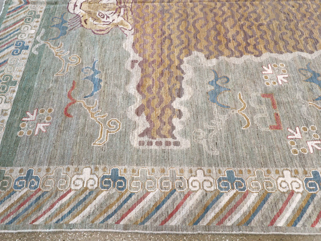 Modern East Turkestan Khotan Pictorial Room Size Carpet, No.32379 - Galerie Shabab