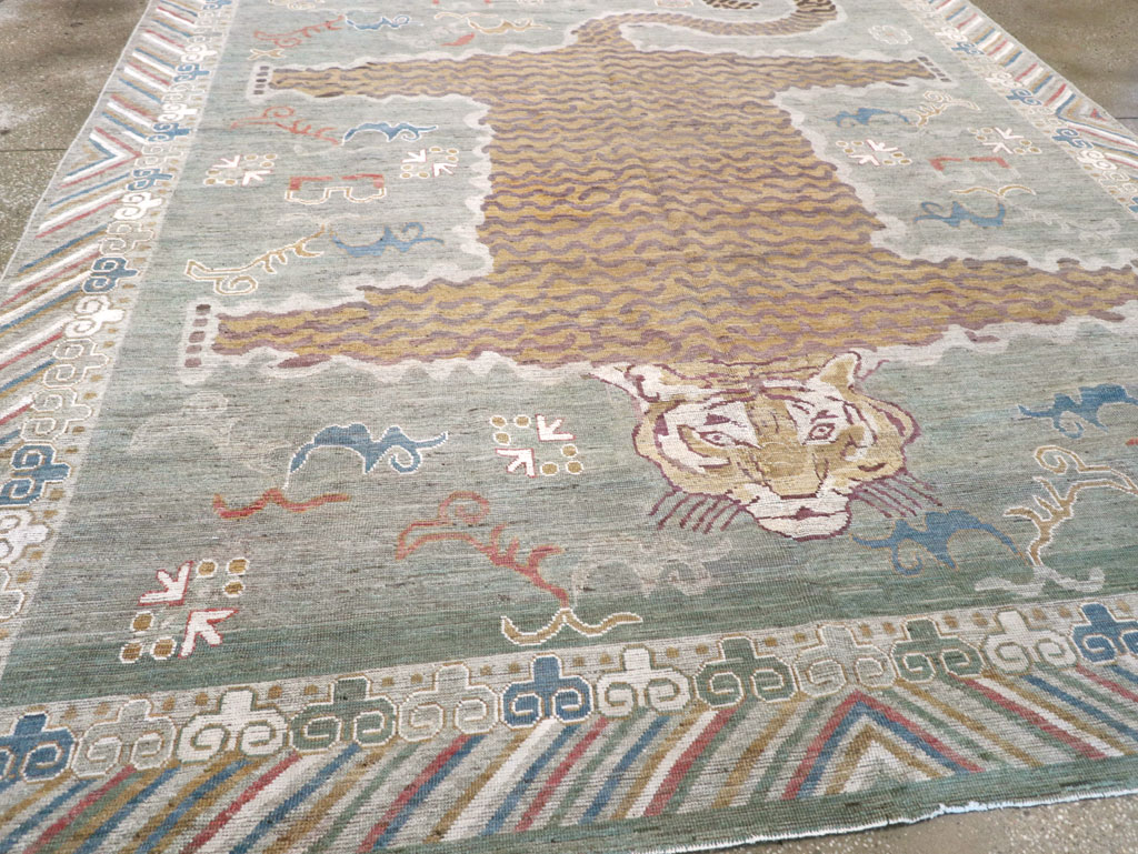 Modern East Turkestan Khotan Pictorial Room Size Carpet, No.32379 - Galerie Shabab