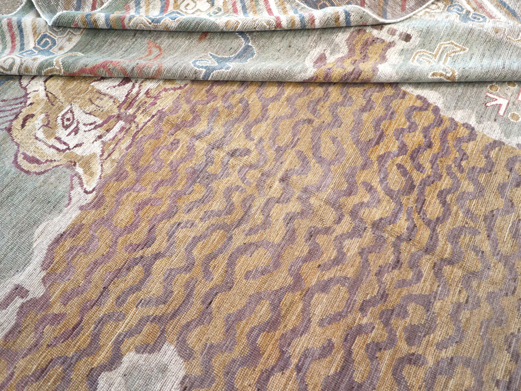 Modern East Turkestan Khotan Pictorial Room Size Carpet, No.32379 - Galerie Shabab