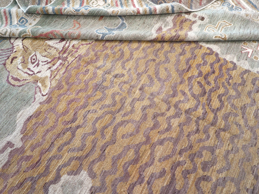 Modern East Turkestan Khotan Pictorial Room Size Carpet, No.32379 - Galerie Shabab