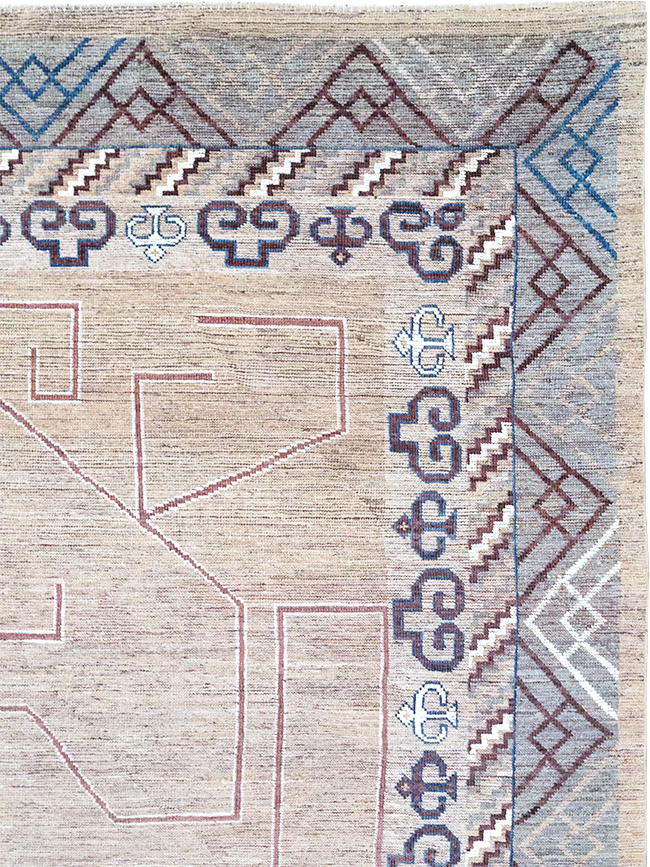 Modern East Turkestan Khotan Room Size Carpet, No.32382 - Galerie Shabab