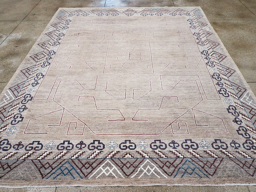 Modern East Turkestan Khotan Room Size Carpet, No.32382 - Galerie Shabab