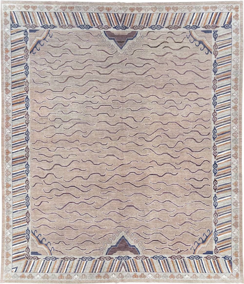 Modern East Turkestan Khotan Large Room Size Carpet, No.32385 - Galerie Shabab