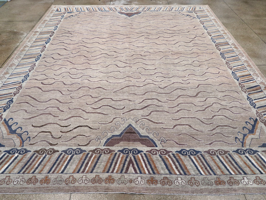 Modern East Turkestan Khotan Large Room Size Carpet, No.32385 - Galerie Shabab