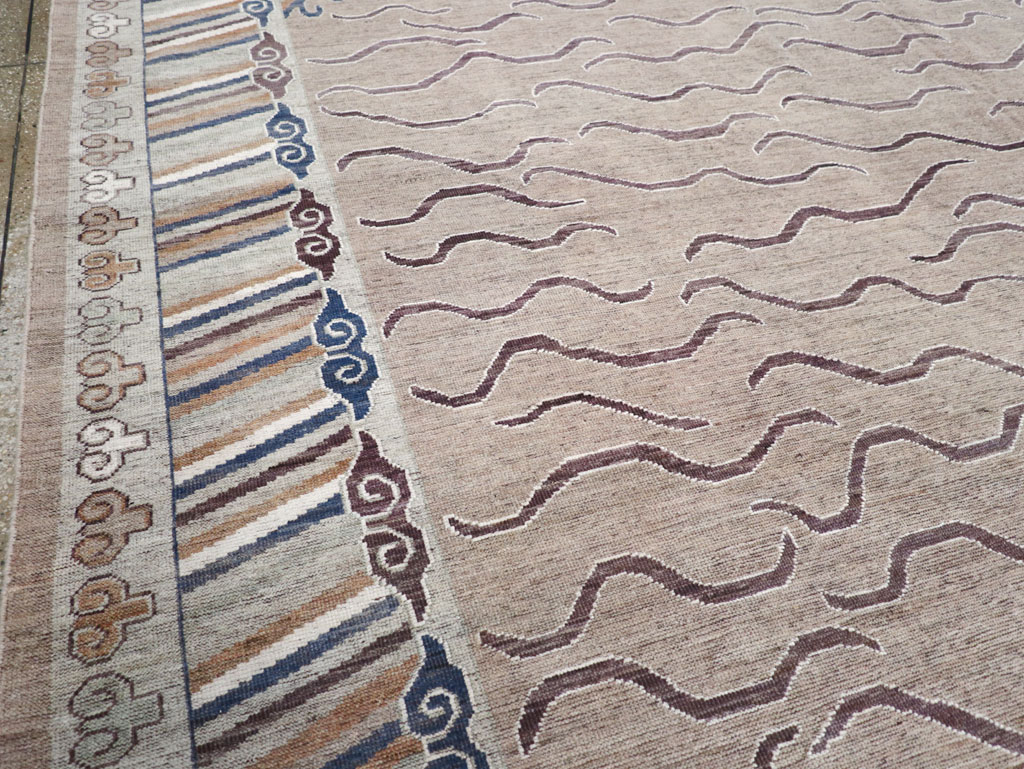 Modern East Turkestan Khotan Large Room Size Carpet, No.32385 - Galerie Shabab