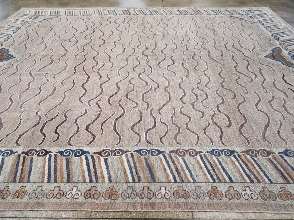 Modern East Turkestan Khotan Large Room Size Carpet, No.32385 - Galerie Shabab