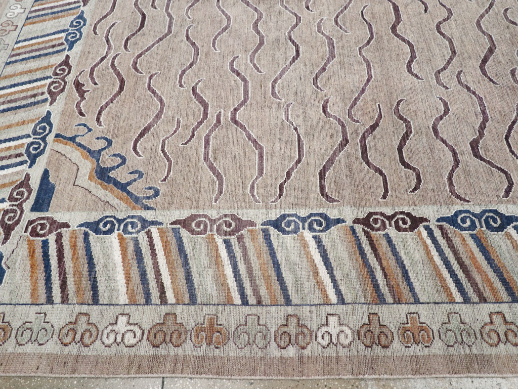 Modern East Turkestan Khotan Large Room Size Carpet, No.32385 - Galerie Shabab
