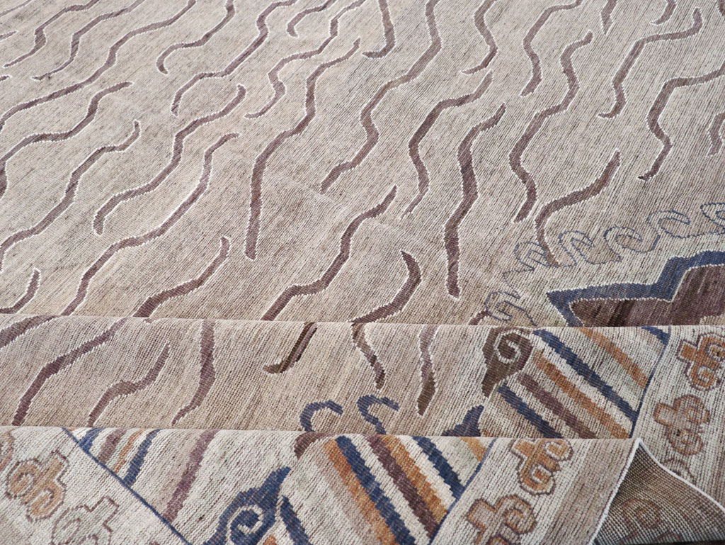 Modern East Turkestan Khotan Large Room Size Carpet, No.32385 - Galerie Shabab