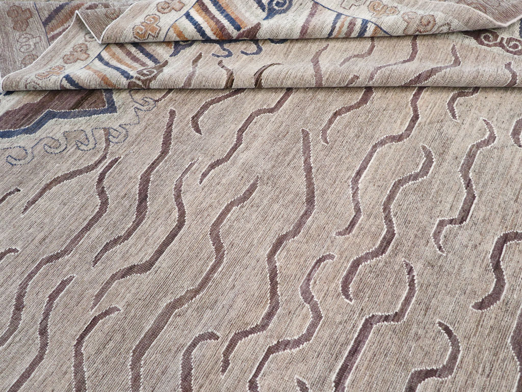 Modern East Turkestan Khotan Large Room Size Carpet, No.32385 - Galerie Shabab