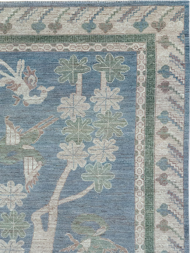 Contemporary East Turkestan Khotan Pictorial Room Size Carpet, No.32387 - Galerie Shabab