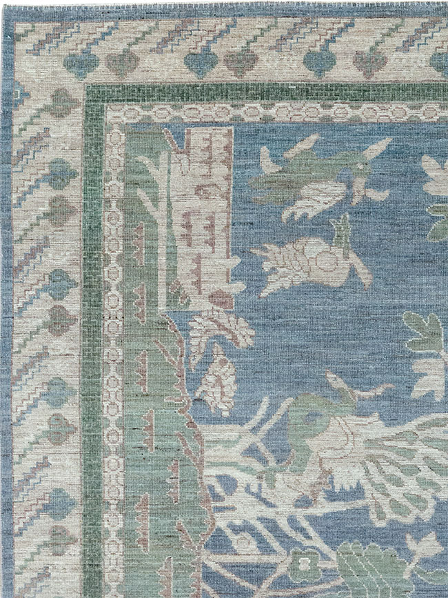 Contemporary East Turkestan Khotan Pictorial Room Size Carpet, No.32387 - Galerie Shabab