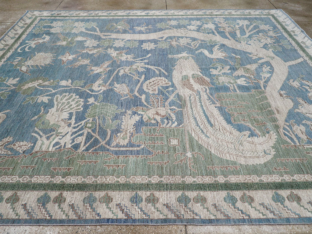 Contemporary East Turkestan Khotan Pictorial Room Size Carpet, No.32387 - Galerie Shabab