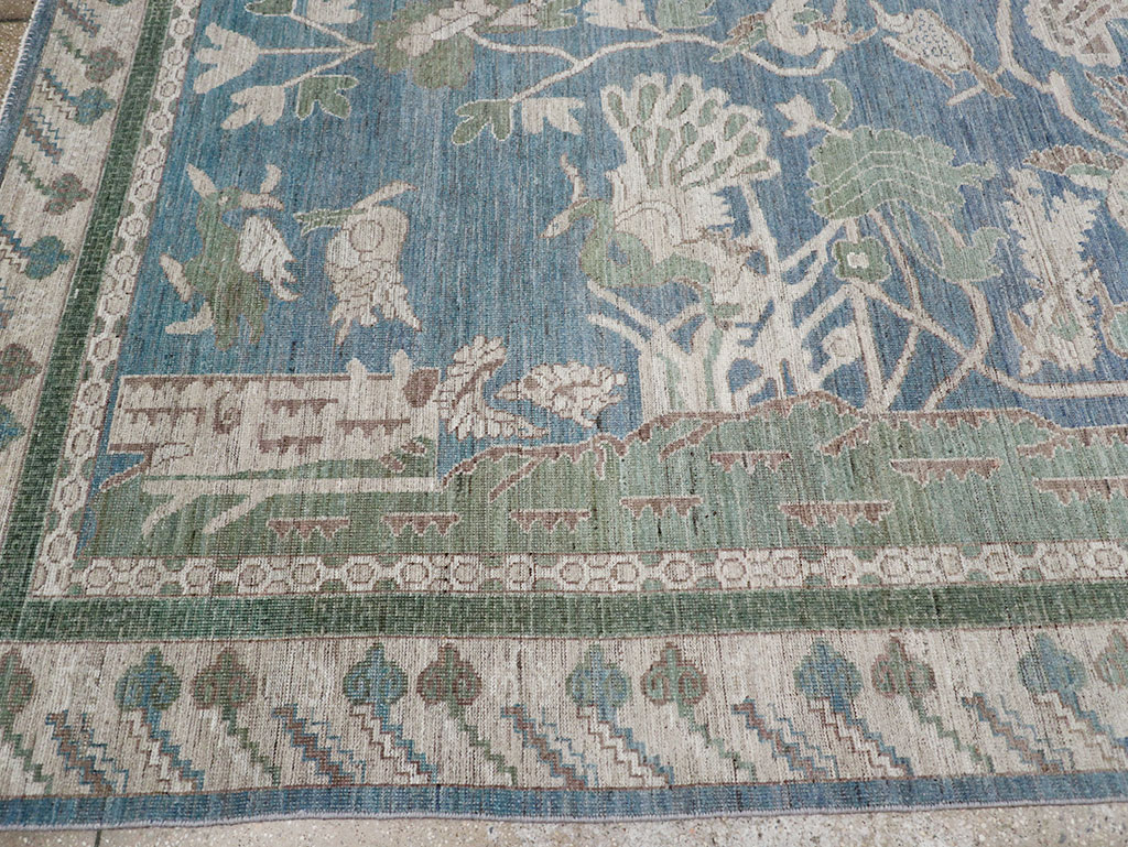 Contemporary East Turkestan Khotan Pictorial Room Size Carpet, No.32387 - Galerie Shabab