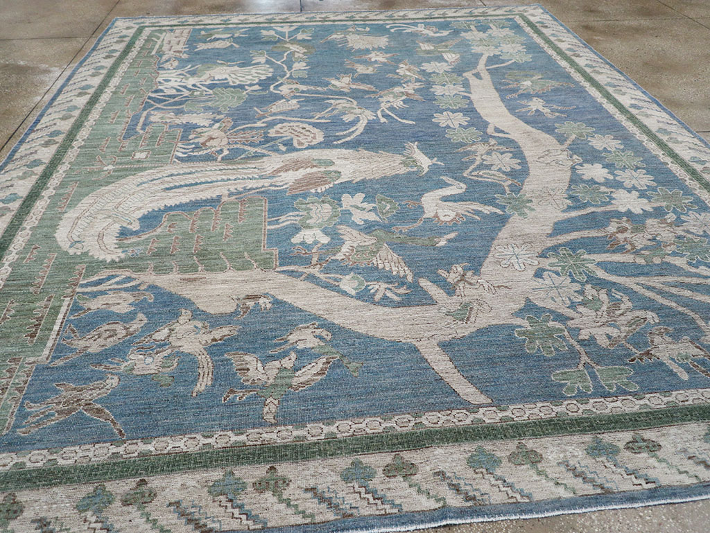 Contemporary East Turkestan Khotan Pictorial Room Size Carpet, No.32387 - Galerie Shabab