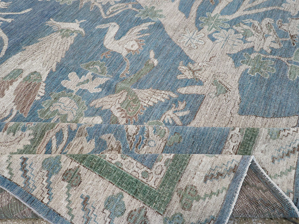 Contemporary East Turkestan Khotan Pictorial Room Size Carpet, No.32387 - Galerie Shabab