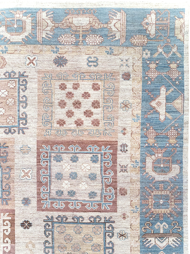 Modern East Turkestan Khotan Room Size Carpet, No.32388 - Galerie Shabab