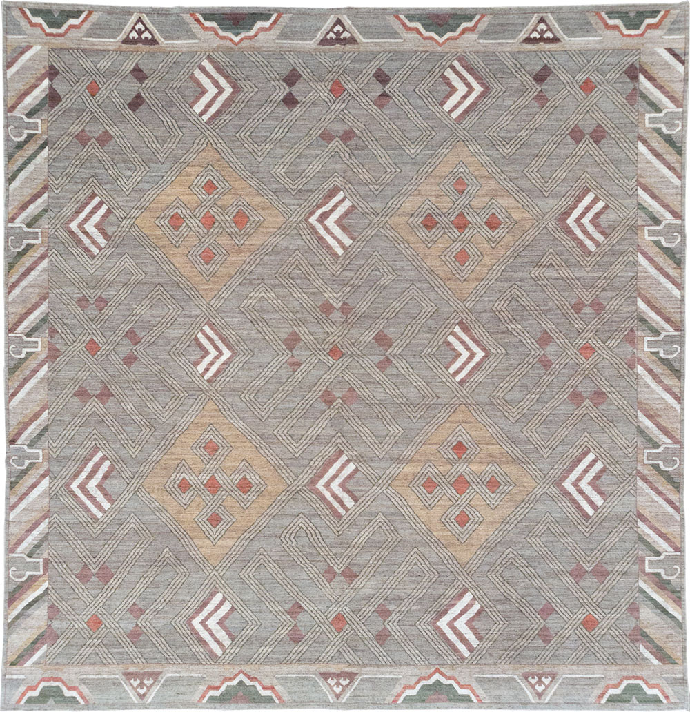 Modern East Turkestan Khotan Square Room Size Carpet, No.32390 - Galerie Shabab