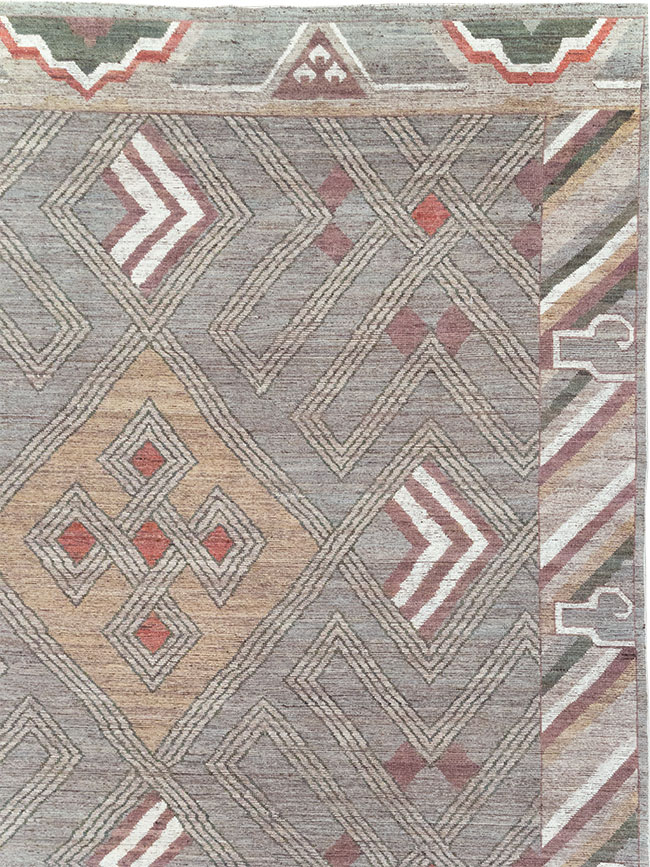Modern East Turkestan Khotan Square Room Size Carpet, No.32390 - Galerie Shabab