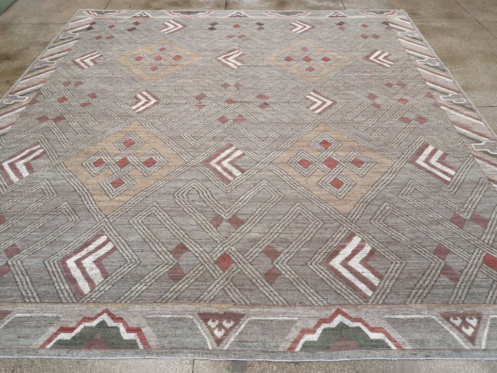 Modern East Turkestan Khotan Square Room Size Carpet, No.32390 - Galerie Shabab