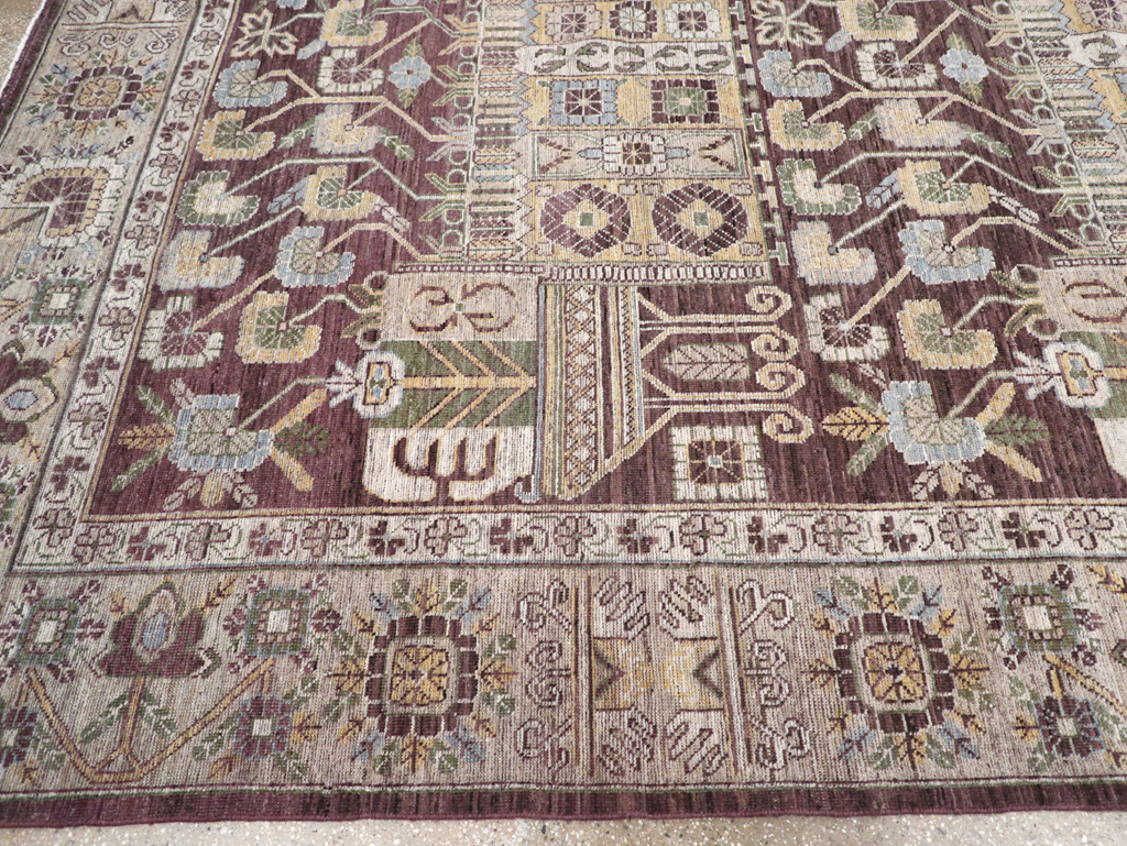 Modern East Turkestan Vase Khotan Room Size Carpet, No.32392 - Galerie Shabab