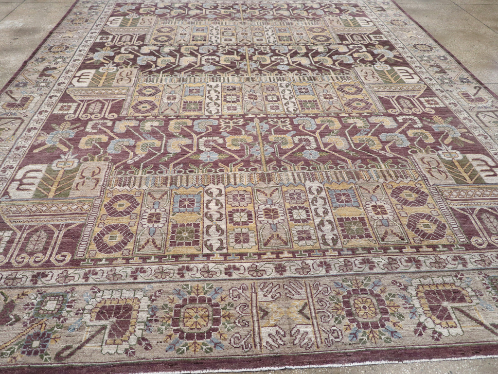 Modern East Turkestan Vase Khotan Room Size Carpet, No.32392 - Galerie Shabab