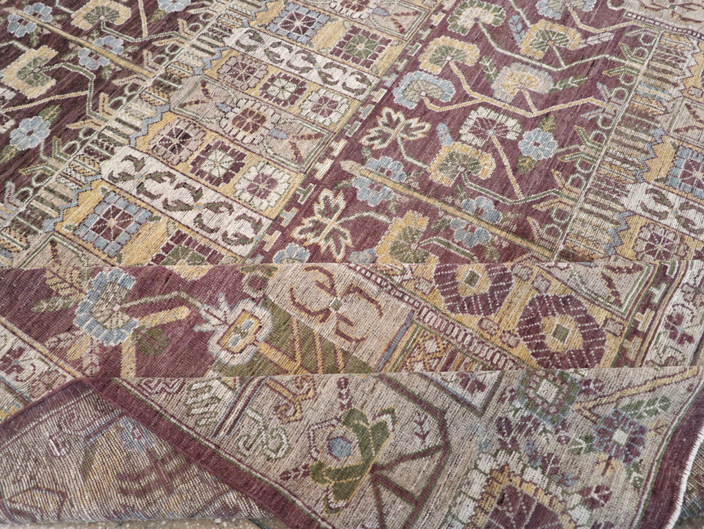 Modern East Turkestan Vase Khotan Room Size Carpet, No.32392 - Galerie Shabab