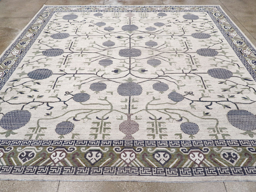 Modern East Turkestan Khotan Square Room Size Carpet, No.32393 - Galerie Shabab