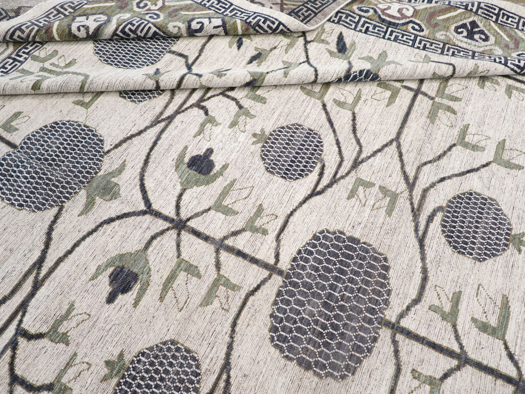 Modern East Turkestan Khotan Square Room Size Carpet, No.32393 - Galerie Shabab