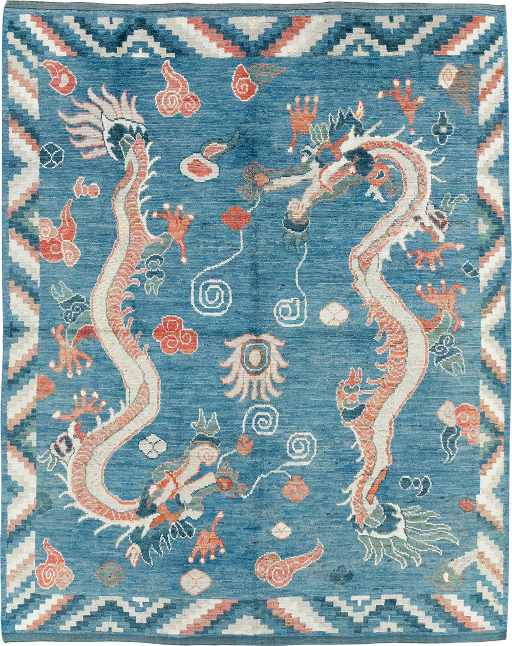 Modern East Turkestan Dragon Khotan Pictorial Room Size Carpet, No.32397 - Galerie Shabab